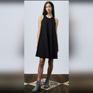 AVN Sleeveless Cut-Off Dress Black Cotton Denim Frayed Hem! Size 42